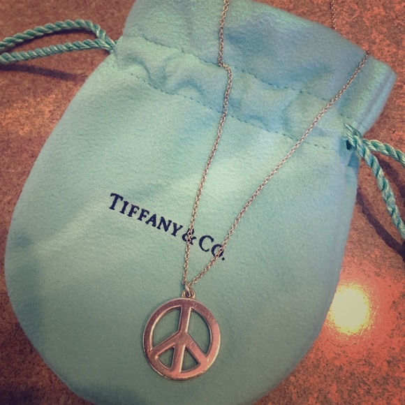 Tiffany & Co. Peace Sign Necklace 16"