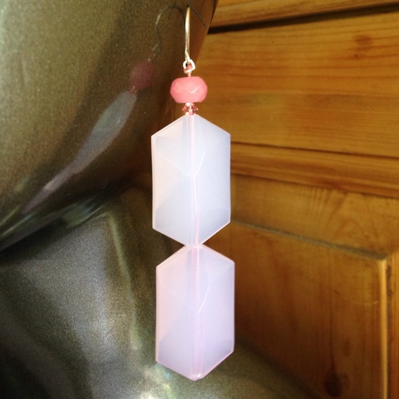 Original design pink lucite earrings