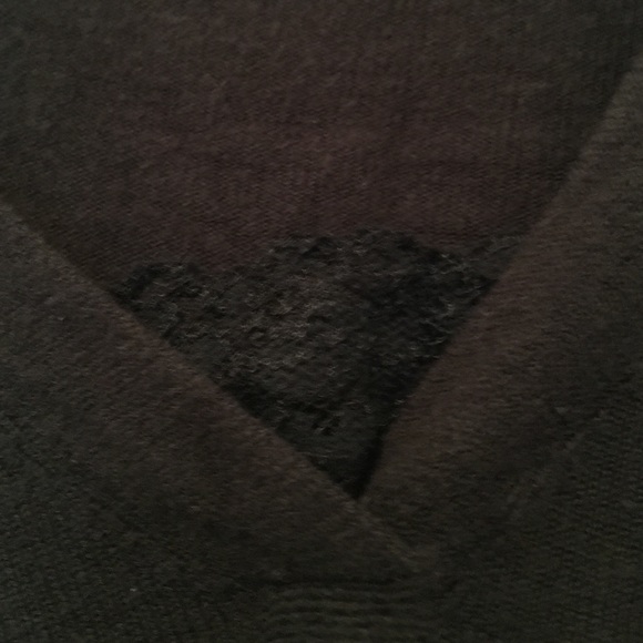 Black V-Neck Plus Size Sweater. - Picture 2 of 2