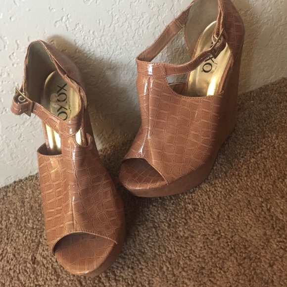 Really tall cute leather wedge heels