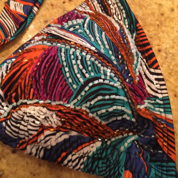 Splendid bikini. Beaded top and bottoms - Picture 2 of 4