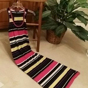 Multicolored Striped Tank Maxi Dress