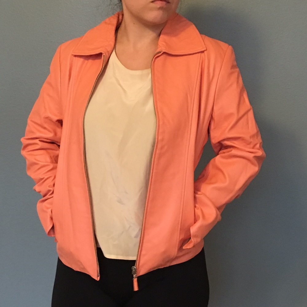Pamela McCoy faux leather jacket