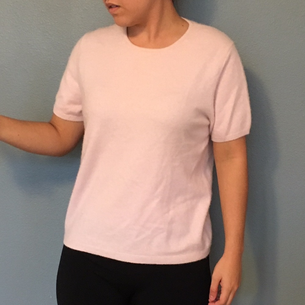 Lands End light pink cashmere sweater