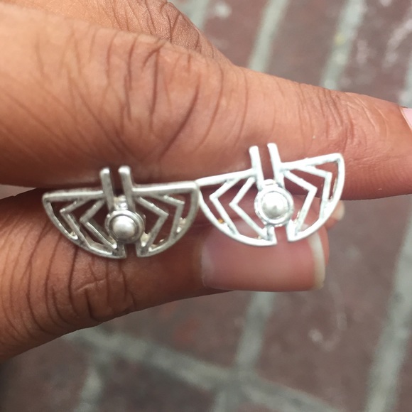 Art Deco Studs (Silver)