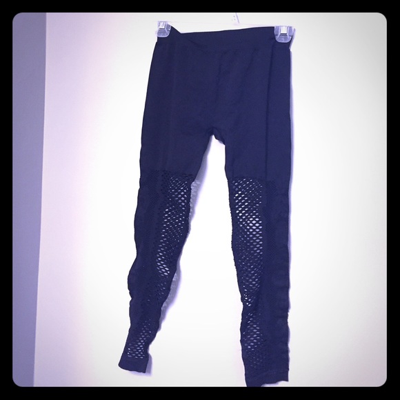 Black fishnet bottom tights