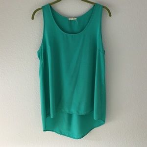 Pleione turquoise high low tank top