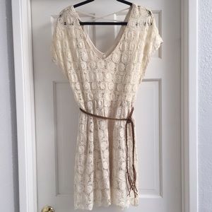 Willow and Clay crochet dress with braided belt