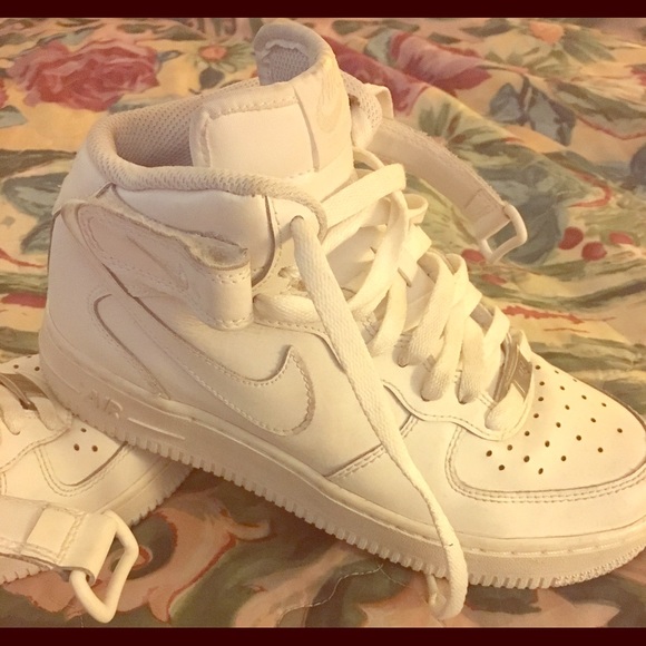 Boys size 5 white Air Force ones