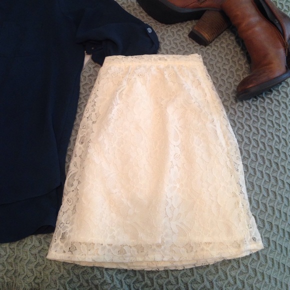 BCBGeneration Dresses & Skirts - BCBGeneration ivory lace skirt BCBGeneration Dresses & Skirts - BCBGeneration ivory lace skirt