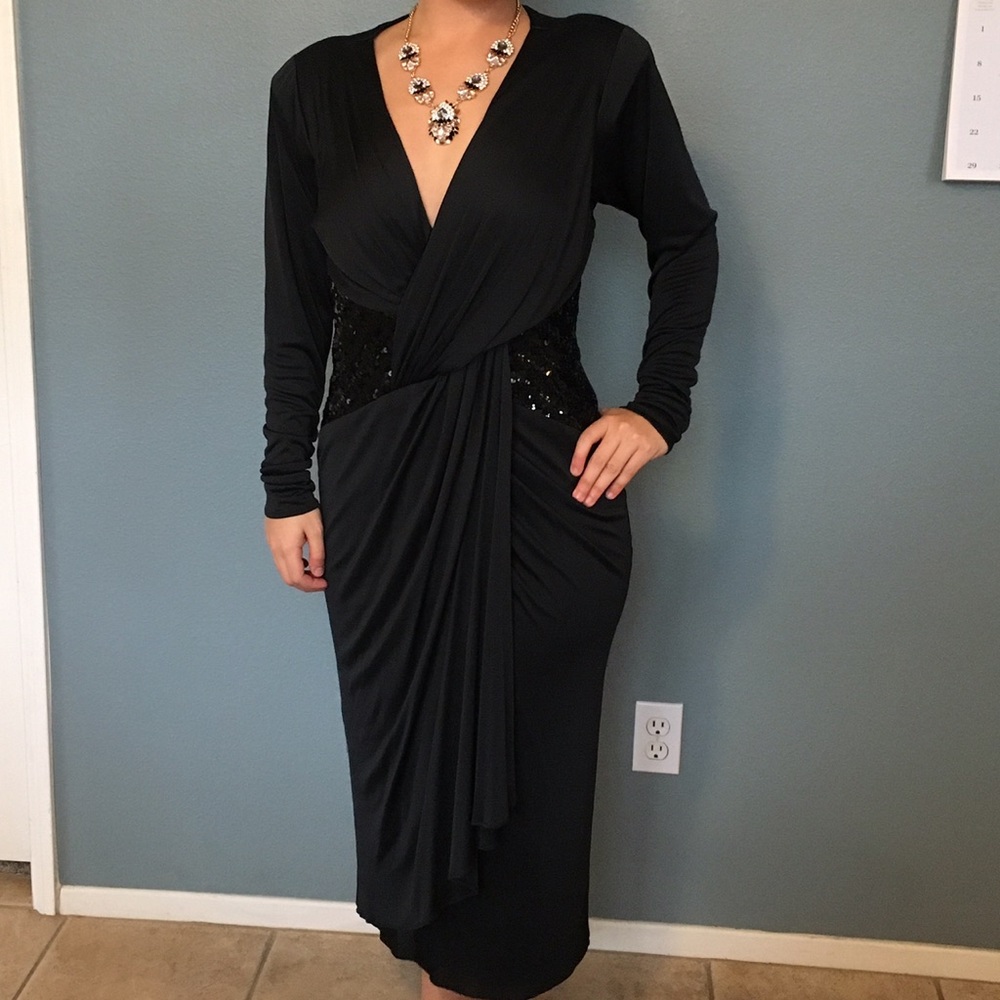 Vintage Pantagis black dress with sequins