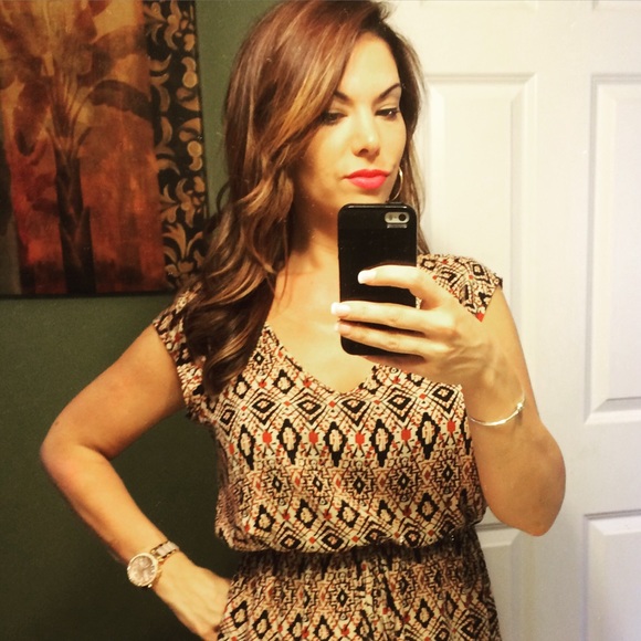 Tan, black & burgundy mini