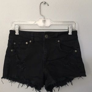Black Distressed Shorts
