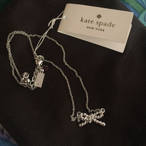 kate spade Jewelry - Silver sailor knot bow Kate spade necklace