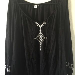 Womens cotton shirt elastic bottom