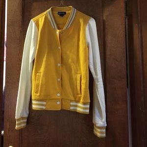 Yellow letterman sweater