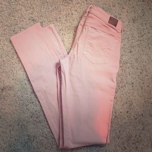 American Eagle pale pink skinnys