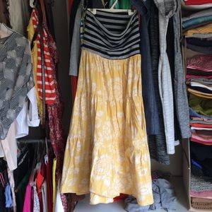 fold-over waist floral maxi skirt