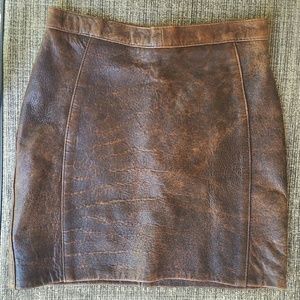 Vintage Genuine Leather Mini Skirt
