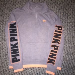 Pink Half Zip Sweatshirt and Shirt Sleeve Tee