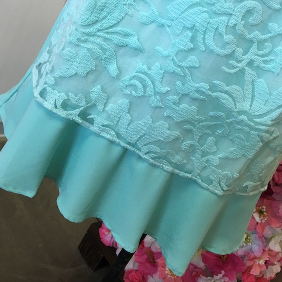 NEW Turquoise Ruffe Dress - Picture 3 of 4