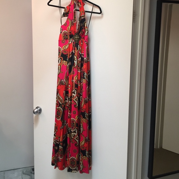 Rad retro long halter dress
