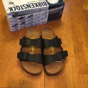 NWT Black Birko Flor Birkenstock Arizona 38