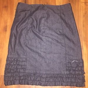 Ruffle denim skirt size 6 EUC