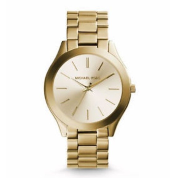 NWT Michael Kors Lexington Runway Gold Watch NEW