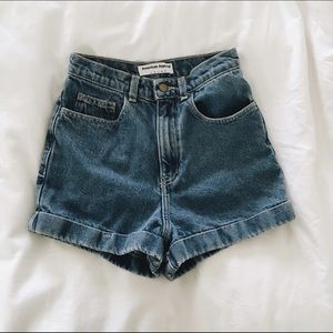 American Apparel High-Waist Jean Shorts
