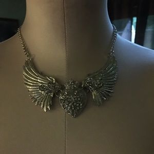 Angel Wing and Heart Necklace