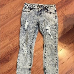 Acid Wash Ripped Jeggings