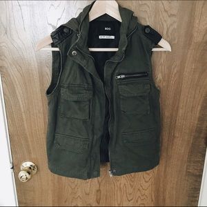 Urban Outfitters BDG Army Green Vest with Hood