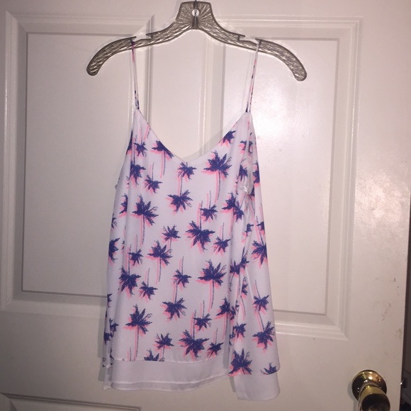 Palm tree tank blouse