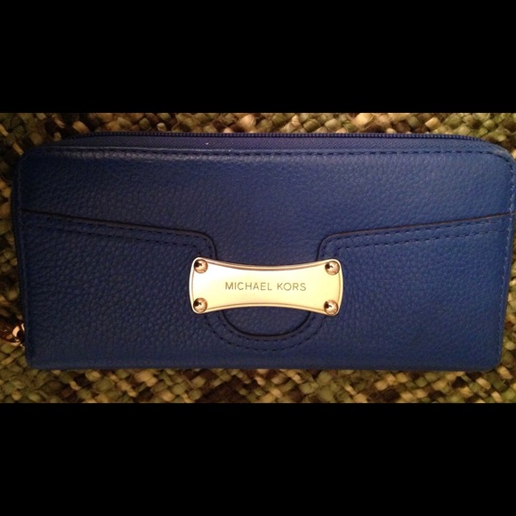 Royal Blue Michael Kors Zip-Around Wallet