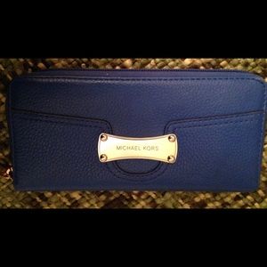 Royal Blue Michael Kors Zip-Around Wallet
