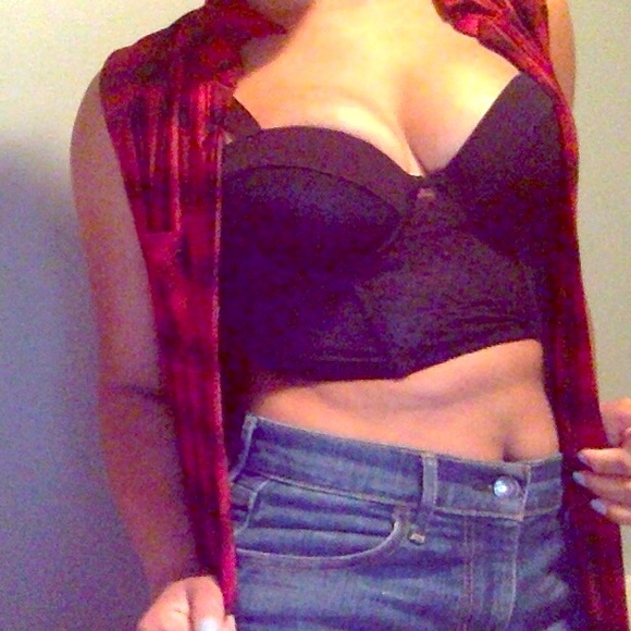 Black bustier crop top