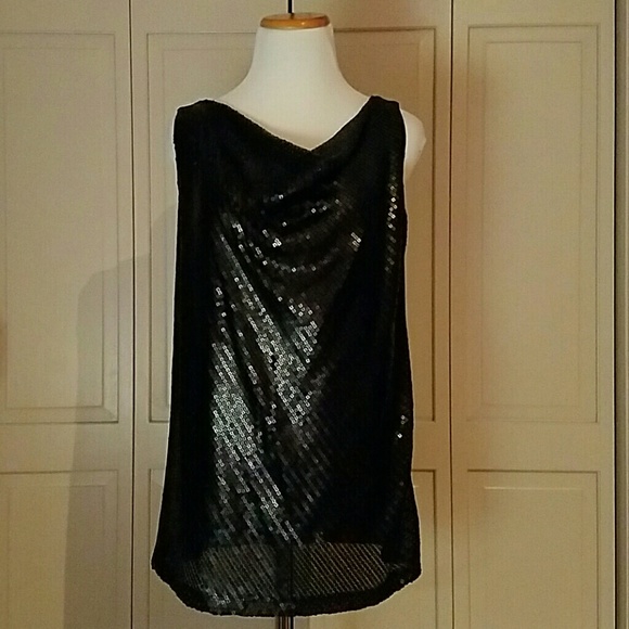 Talbots Woman Sequin Black Top - Picture 1 of 3