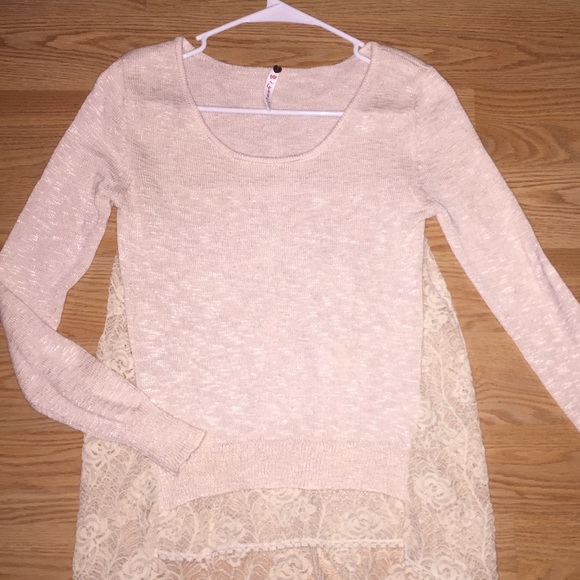Light Pink, Lace, Sweater