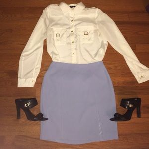 NWT Baby blue pencil skirt with slit