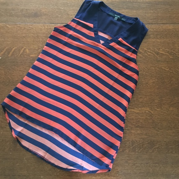 Sheer striped tank-like new! High low hem