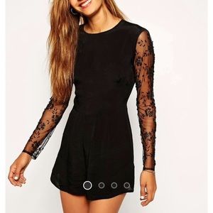 Long Lace Sleeve Romper