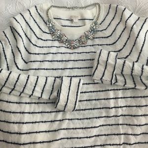 LOFT Floral Crystal Statement Necklace