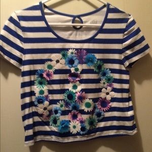 Justice striped crop top girls