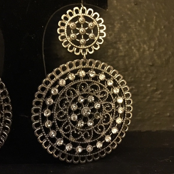 Fancy Rhinestone Earrings - Picture 2 of 2