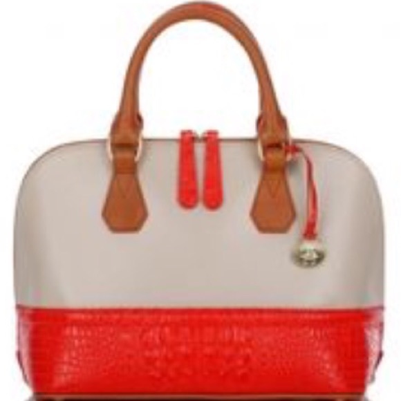 Brahmin Handbags - AUTHENTIC Brahmin Tan and Coral Satchel