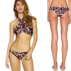 Beach Riot Jini Top/Sandy Bottoms, Crimson Floral