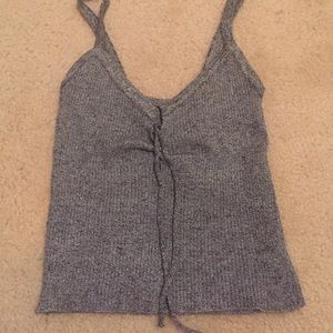 Grey lace up tank top!