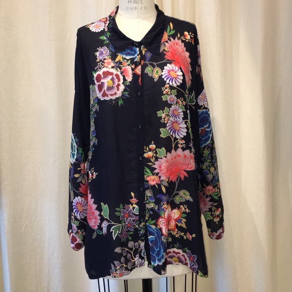 Johnny Was "Gail" button down top