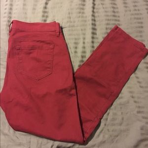 Loft Burgundy Modern Skinny Jeans - 8